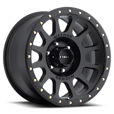 Aluminum Wheels 18x9 NV MR305 Bolt Pattern 6 On 139.7 Offset 18 Lip Size 1.38 Matte Black MB Method