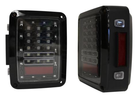 Tail Light Assembly 2007-2018 JK Wrangler Features 36 LEDs Clear Lenses w/Black Bezels Plug And Play Design RT Off Road