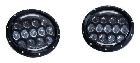 Headlight Conversion Kit 2007-2018 JK Wrangler (Requires RT28098 As Well) 7 Inch LED Black Bezel w/ Polycarbonate Lens &amp; H4 Connector RT Off Road