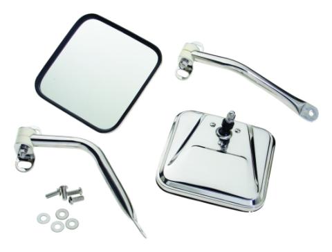Door Mirror Kit 1987-1995 YJ Wrangler Stainless Steel RT Off Road