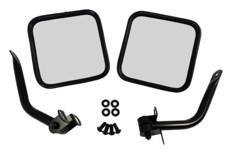 Gloss Black Mirror Kit for 1976-1995 Jeep CJ-5, CJ-7, CJ-8, &amp; YJ Wrangler RT Off Road