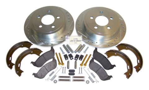 Rear Performance Brake Kit for Jeep TJ, KJ, Drilled &amp; Slotted Rotors &amp; Hardware RT Off Road