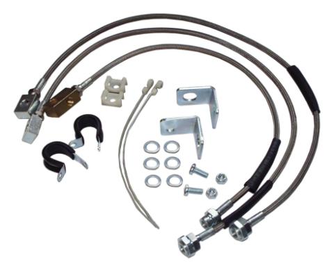 Stainless Steel Brake Hose Kit for Jeep TJ, YJ, XJ, ZJ, ZG w/ Up to 6 inch Lift RT Off Road