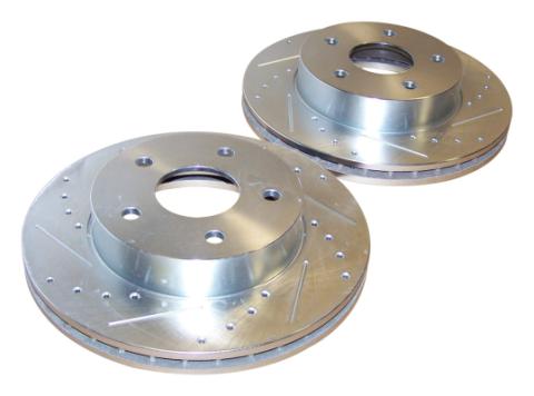 Disc Brake Rotor 2001-2004 WG (Europe) Grand Cherokee Drilled And Slotted Unpainted RT Off Road