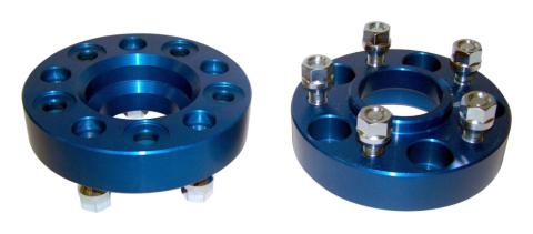 Wheel Spacer 2008-2012 KK Liberty 2 Wheel Spacers And 10 Nuts 1-1/4 Inch Thick 5 On 4.5 Inch Bolt Pattern Blue Anodized RT Off Road