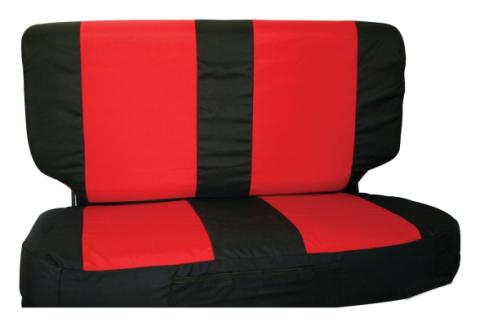 Seat Cover 2003-2006 TJ Wrangler w/1 Seat Cover/2 Seat Belt Pads Black/Red RT Off Road