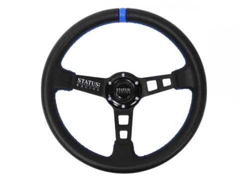 Deep Dish Leather Steering Wheel 13 Inch Diameter Blue PRP Seats