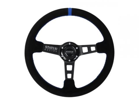Deep Dish Suede Steering Wheel 13 Inch Diameter Blue PRP Seats