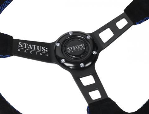 Deep Dish Suede Steering Wheel 13 Inch Diameter Blue PRP Seats