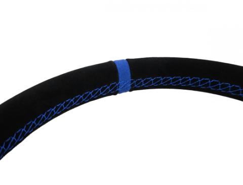 Deep Dish Suede Steering Wheel 13 Inch Diameter Blue PRP Seats