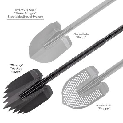 Xventure Gear Sharktooth Stackable Shovel Textured Black Go Rhino