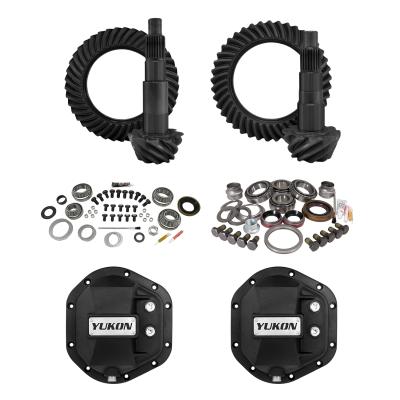 Stage 2 Jeep JK Re-Gear Kit W/Covers For Dana 44 4.56 Ratio 24 Spline JK Rubicon D44 Stage 2 Gear Kit Package 4.56 Ratio W/ F&amp;R Covers Yukon Gear