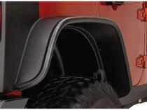 Black Jeep Flat Style Textured Finish Rear Fender Flares For 2007-2018 Jeep Wrangler JK Unlimited 4-Door Bushwacker