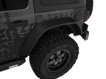 Black Jeep Flat Style Textured Finish Rear Fender Flares For 2018 -2023 Jeep Wrangler JL (Excludes Rubicon) Bushwacker