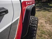 Black Jeep Flat Style Textured Finish Rear Fender Flares For 2020-2022 Jeep Gladiator Bushwacker