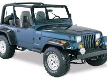 Black Jeep Cutout Style Textured Finish 4-Piece Fender Flare Set For 1987-1995 Jeep Wrangler YJ (Excludes Renegade) Bushwacker