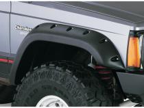 Black Jeep Cutout Style Textured Finish 4-Piece Fender Flare Set For 1984-2001 Jeep Cherokee 4-Door Bushwacker