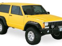 Black Jeep Cutout Style Textured Finish 4-Piece Fender Flare Set For 1984-2001 Jeep Cherokee 2-Door Bushwacker