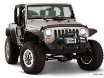 Black Jeep Flat Style Textured Finish 4-Piece Fender Flare Set For 2007-2018 Jeep Wrangler JK 2-Door Bushwacker