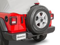 Full Door Cab Cover 2018-2024 Jeep JLU Wrangler 4Dr W/Factory Soft Top Folded Down Gray Denim MasterTop