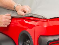 Full Door Cab Cover 2018-2024 Jeep JLU Wrangler 4Dr W/Factory Soft Top Folded Down Gray Denim MasterTop