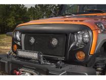 Elite Euro Guard Kit Headlight Textured Black 07-18 Wrangler JK/JKU Rugged Ridge
