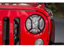 Elite Euro Guard Kit Headlight Textured Black 07-18 Wrangler JK/JKU Rugged Ridge