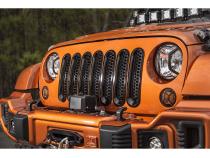 Grille Insert Kit Perforated Black 07-18 Jeep Wrangler Rugged Ridge