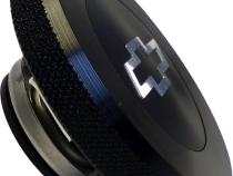 Twist-On RaDiametertor Cap Chevrolet Bowtie Emblem Black Anodized Billet Aluminum Chevrolet Performance Parts