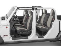 Jeep Wrangler Front and Rear Neoprene Seat Covers for 20-Up Jeep Gladiator JT w/Cloth Interior Light Gray Diver Down