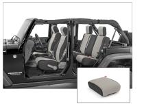 Jeep Wrangler Neoprene Seat Covers Front And Rear with Free Center Console Cover for 07 Wrangler Unlimited JK Light Gray Diver Down