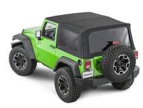 Jeep JK Replacement Top Tinted Glass 07-12 Wrangler JK 2 Door Black MasterTwill MasterTop