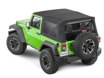 Jeep JK Replacement Top Tinted Glass 07-12 Wrangler JK 2 Door Black MasterTwill MasterTop