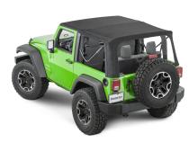 Jeep JK Replacement Top Tinted Glass 07-12 Wrangler JK 2 Door Black MasterTwill MasterTop