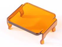 Light Cover 3 Inch Square Amber Rugged Ridge