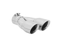 Exhaust Tip Exhaust Tip 3.00 In Dual Angle Cut Polished SS Fits 2.50 Inch Left Clamp On Flowmaster