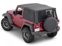Mesh Trail Screens 2010-2018 2 Dr JK Wrangler with Factory Original or MasterTop Soft Top 3 piece Kit Black Mesh MasterTop