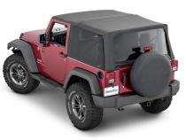Mesh Trail Screens 2010-2018 2 Dr JK Wrangler with Factory Original or MasterTop Soft Top 3 piece Kit Black Mesh MasterTop