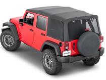 Mesh Trail Screens 2010-2018 4 Dr JKU Wrangler with Factory Original or MasterTop Soft Top 3 Piece Kit Black Mesh MasterTop
