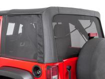 Mesh Trail Screens 2010-2018 4 Dr JKU Wrangler with Factory Original or MasterTop Soft Top 3 Piece Kit Black Mesh MasterTop