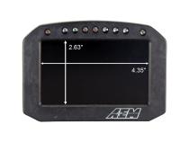 CD-5FLG Carbon Flat Panel Logging Display with Internal GPS 5-inch diagonal screen, carbon fiber enclosure, GPS antenna and wiring harness included, Does Not Include Buttons (See PN 30-3610) AEM Electronics