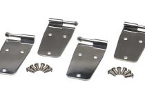 Jeep CJ/YJ Hardtop Door Hinge Set Without Mirror Holes 4 Pieces 76-93 CJ and Wrangler YJ Polished Silver Kentrol