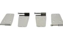 Jeep CJ/YJ Hardtop Door Hinge Set Without Mirror Holes 4 Pieces 76-93 CJ and Wrangler YJ Polished Silver Kentrol