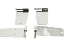 Jeep CJ/YJ Hardtop Door Hinge Set Without Mirror Holes 4 Pieces 76-93 CJ and Wrangler YJ Polished Silver Kentrol