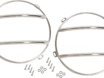 Jeep JK Euro Headlight Guards Pair  07-18 Wrangler JK Polished Silver Kentrol
