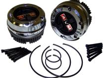 Locking Hub Set for 1974-1991 Jeep SJ, J-Series w/ D44 Front Axle, 19-Spline Hub Crown Automotive