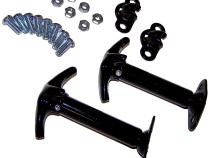 Black Hood Catch Kit for 41-95 Jeep MB, CJs, YJ Wrangler Crown Automotive