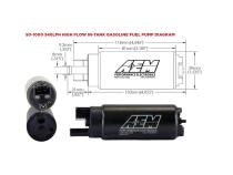 340 LPH High Flow In-Tank Fuel Pump Offset Inlet/340lph at40psi/Not application specific AEM Electronics
