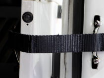 Jeep CJ/YJ Door Strap Kit For 76-95 Jeep CJ/YJ Black Powdercoat Stainless Steel Kentrol