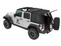 Trektop Pro Hybrid Slantback Soft Top For Jeep 2007-2018 Wrangler JK 4 Door Black Bestop